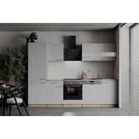 Küchenleerblock Merle o. Geräte Weiß - Edelstahlfarben/Eichefarben, Basics, Holzwerkstoff/Metall (280cm) - Respekta
