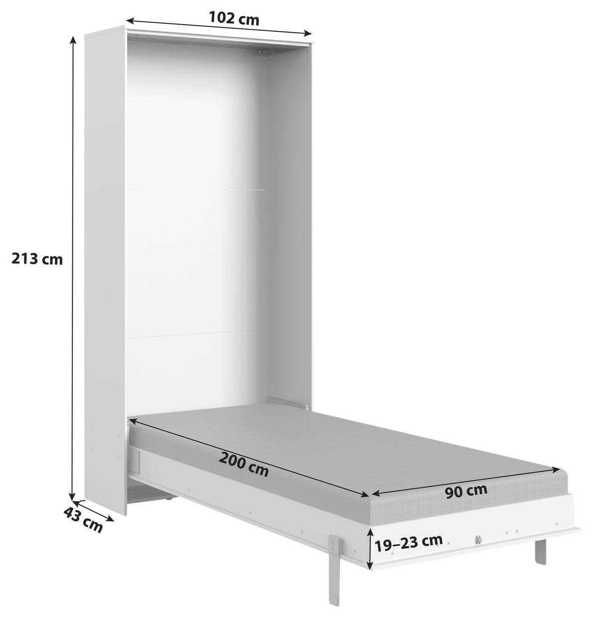Klappbett Juist ca. 90x200 cm Eiche - Eichefarben, KONVENTIONELL, Holz/Holzwerkstoff (90/200cm) - MID.YOU