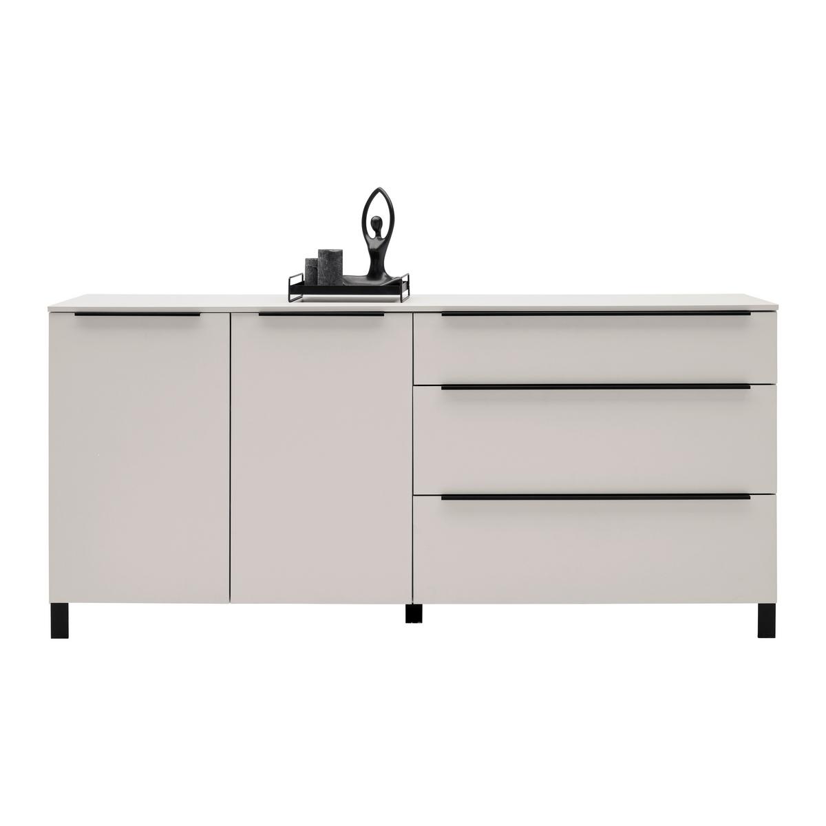 Sideboard GW-Fresno in Kaschmir - Kaschmir/Schwarz, Modern, Holzwerkstoff/Metall (192/89/40cm) - Premium Living