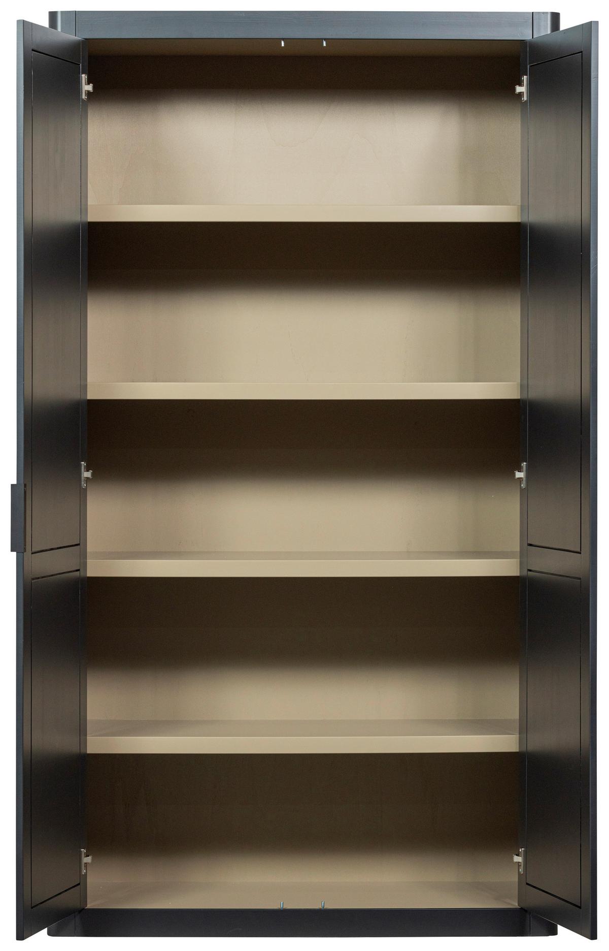 Mehrzweckschrank Gunnar Schwarz B: 120 cm - Schwarz, Design, Holz (120/217/48cm) - Livetastic