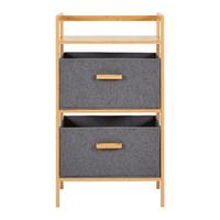 Tárolópolc Aaliyah - sötétszürke, Modern, textil/fa (42,5/27/76cm) - Bessagi Home