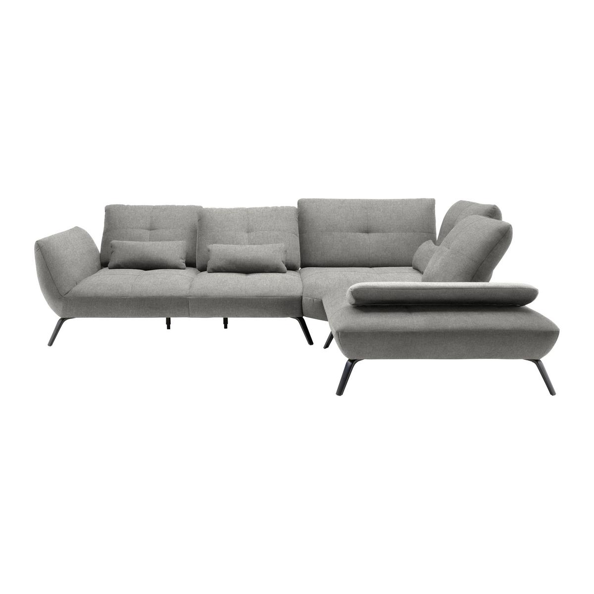 Wohnlandschaft Trendy Grau - Schwarz/Grau, MODERN, Holzwerkstoff/Textil (310/93/250cm) - Premium Living