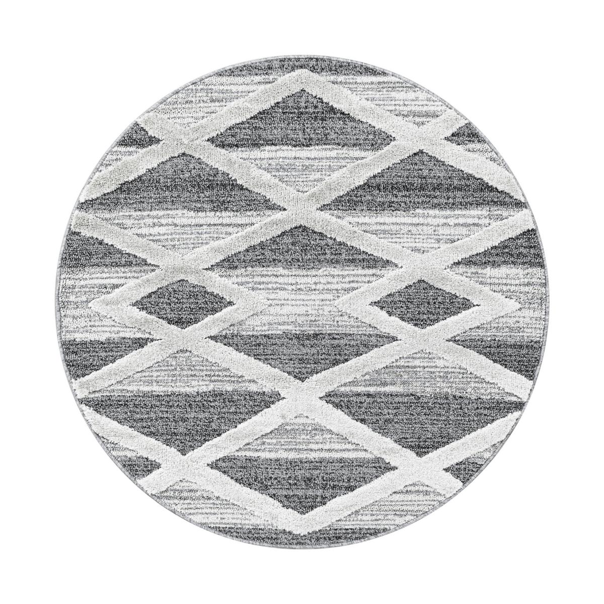 Webteppich Pisa Grau Ø ca. 160cm - Grau, KONVENTIONELL, Textil (160cm)