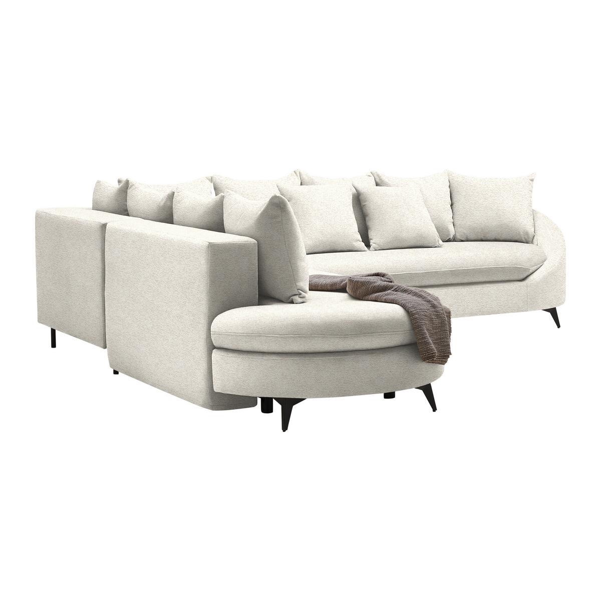 Ecksofa Axel Beige - Beige/Schwarz, MODERN, Textil/Metall (250/87/291cm) - Mömax