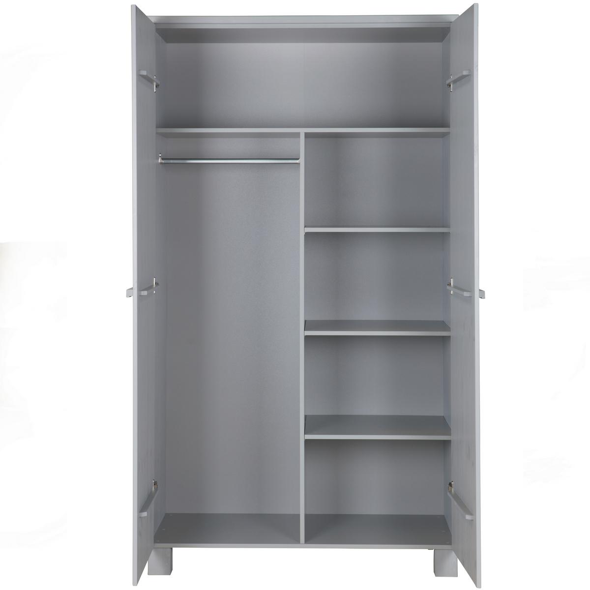 Garderobenschrank Dennis Grau - Grau, Design, Holz (111/202/55cm) - Livetastic