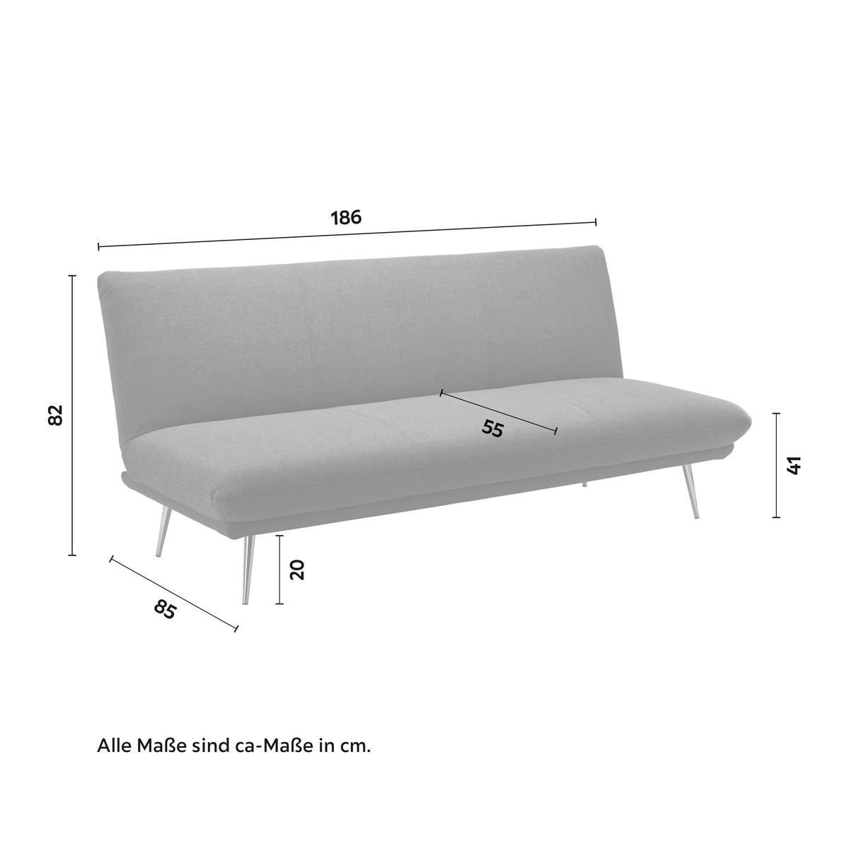 Zofa S Posteljno Funkcijo Ben, Temno Siva - zlate barve/temno siva, Moderno, kovina/tekstil (186/82/85cm) - Bessagi Home