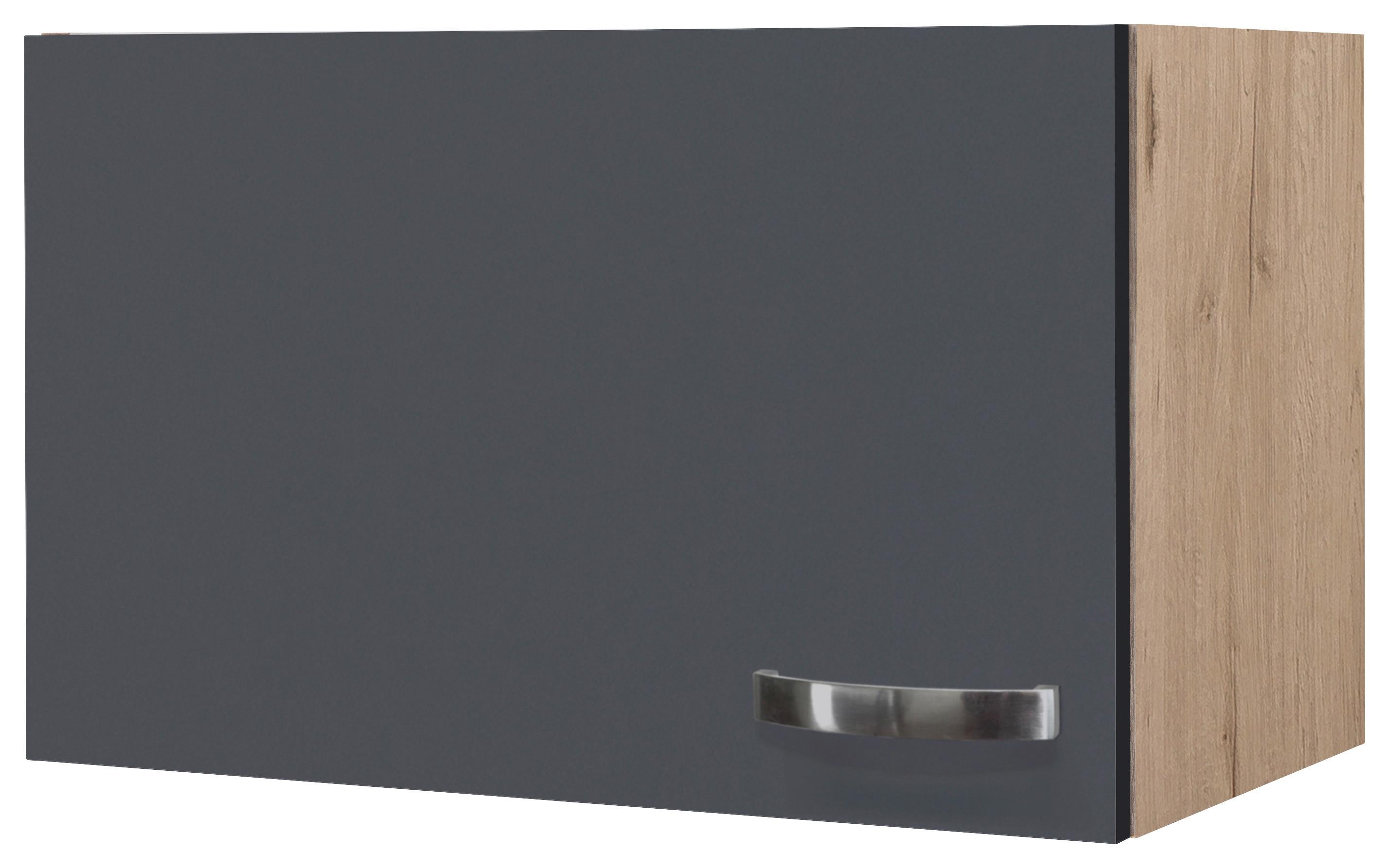 Küchenoberschrank Shadow ca. 60x32x32 cm Grau/Eiche - Edelstahlfarben/Dunkelgrau, MODERN, Holzwerkstoff/Metall (60/32/32cm) - FlexWell