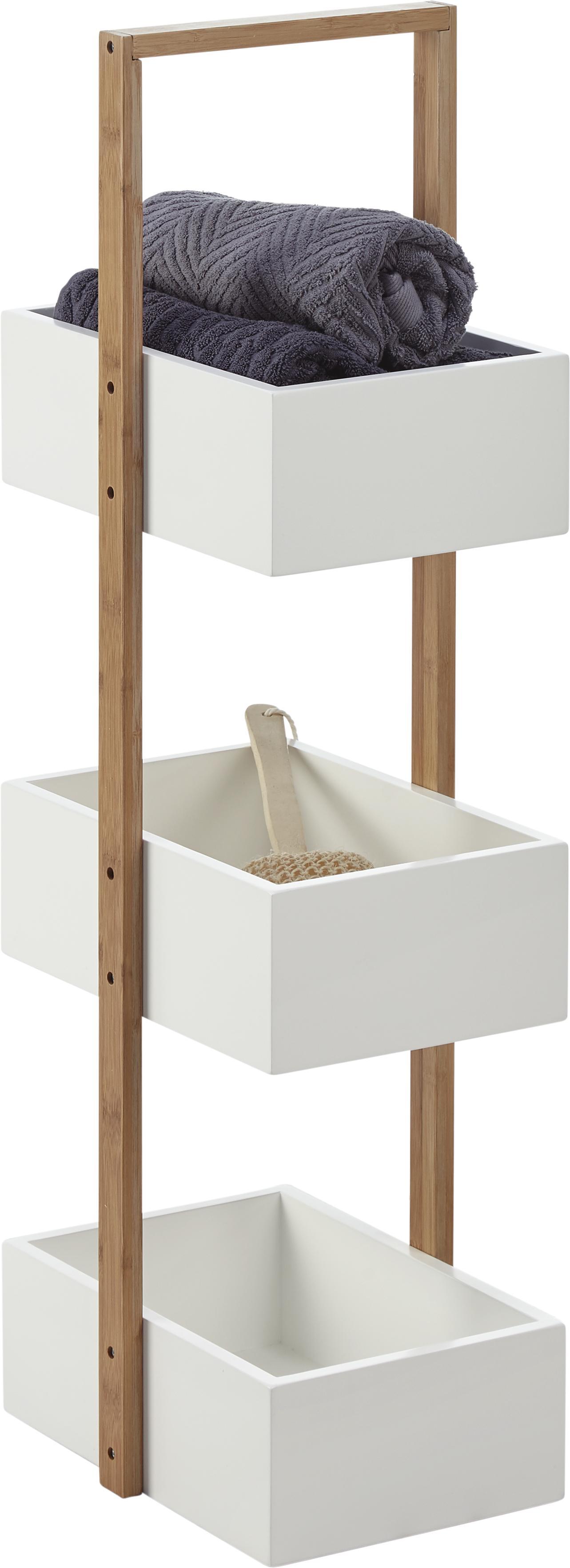 Regal in Buchefarben/Weiß 'Mirella' - Buchefarben/Weiß, MODERN, Holz (32/89,5/24cm) - Bessagi Home