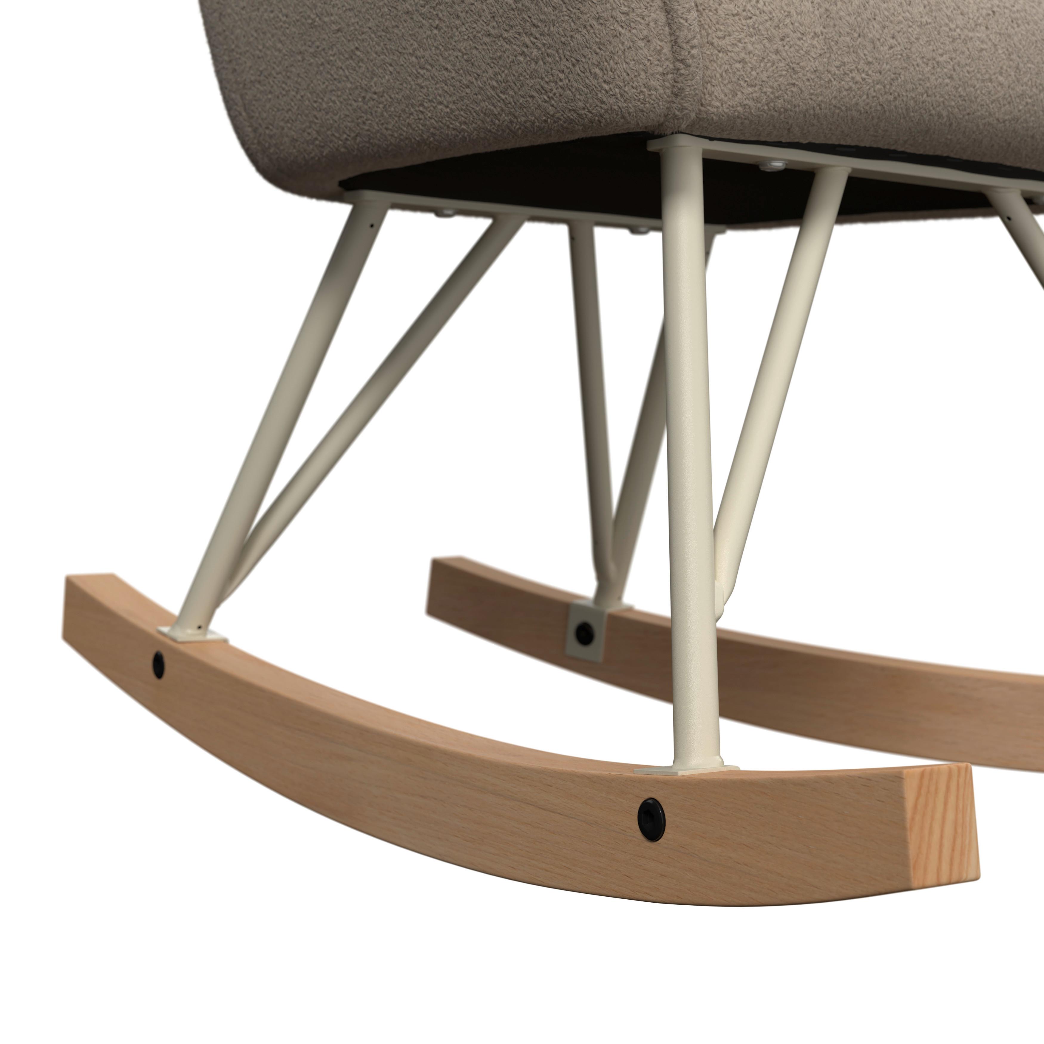 GUNGSTOL FÖR BARN LUNA - beige/bokfärgad, Modern, metall/trä (47/69/60cm) - Bessagi Kids