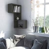 WANDBOARD PART REGAL - Anthrazit, Design, Holzwerkstoff (67/82/47cm) - Livetastic