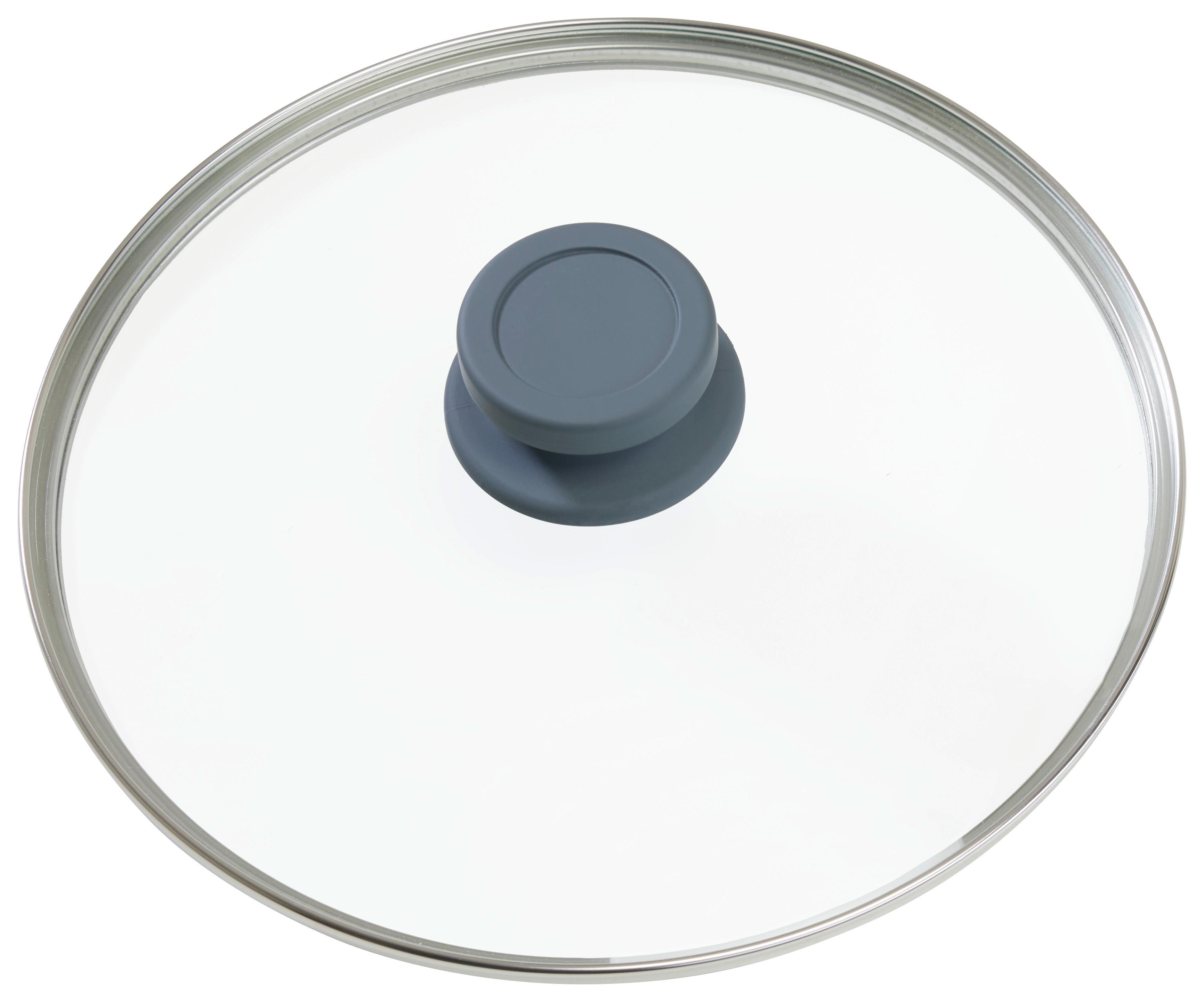 Deckel Basic aus Klarglas Ø ca. 24cm - Klar/Silberfarben, KONVENTIONELL, Glas/Kunststoff (24cm) - Mömax