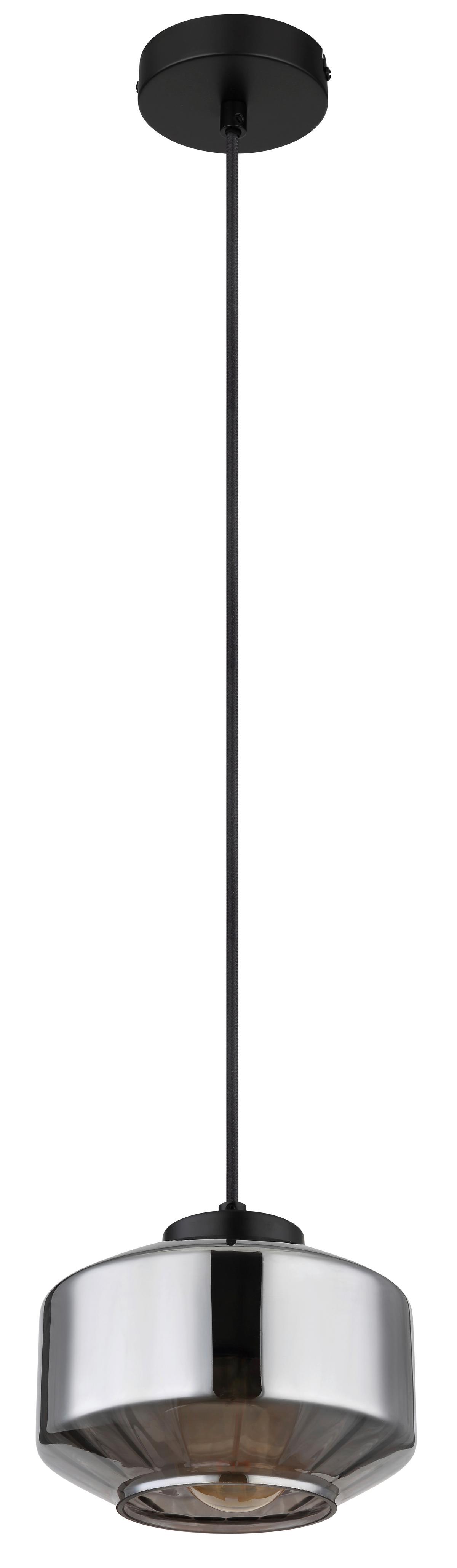 Hängeleuchte CHRISTIANA max. 40 Watt - Schwarz, Design, Glas/Metall (18/120cm) - Globo