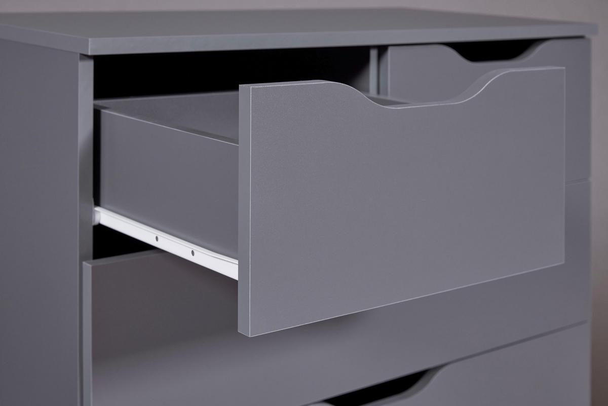 Kommode Silenzia Graphit - Graphitfarben, Design, Holzwerkstoff (82/112/40cm) - Livetastic