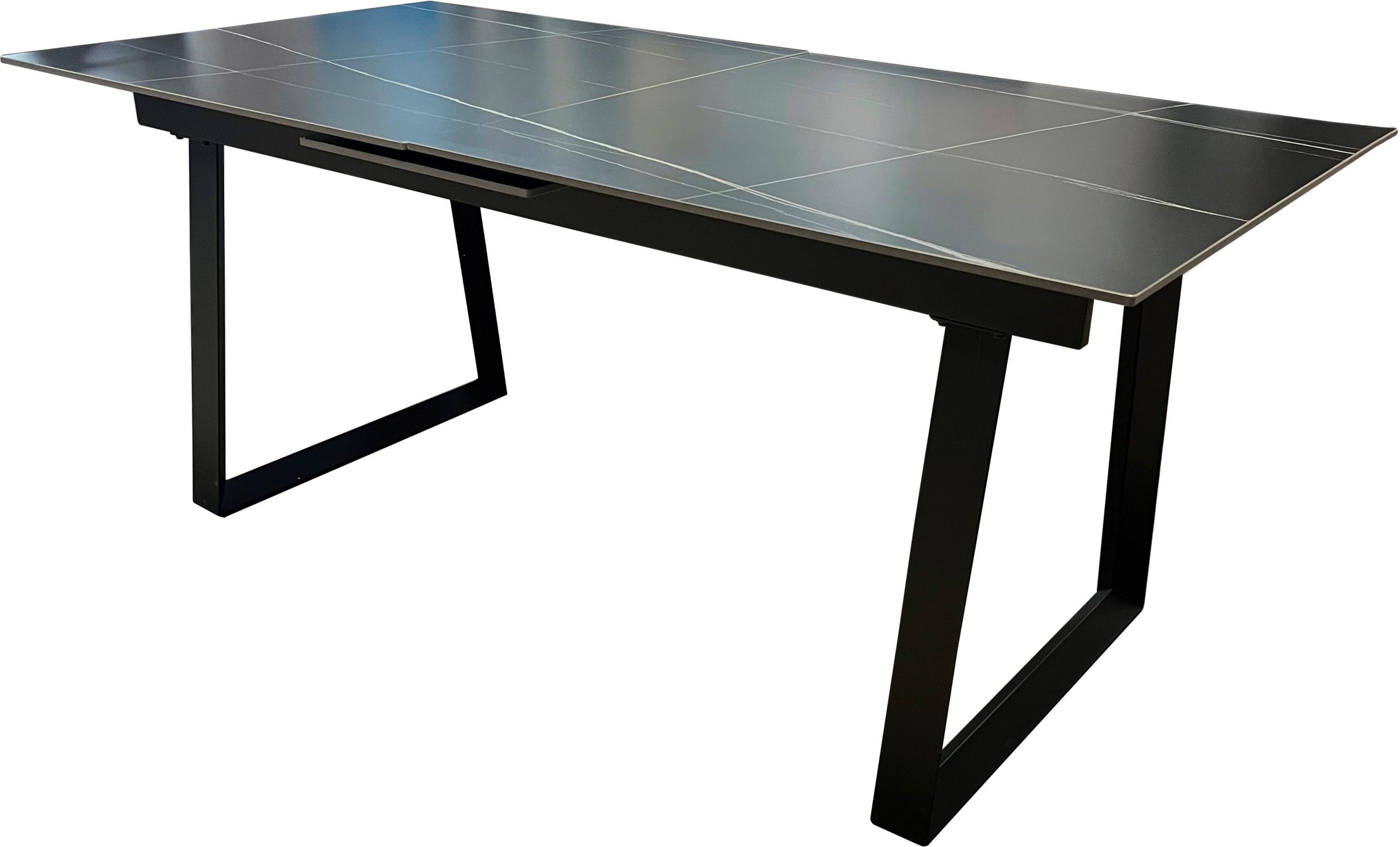 Raztegljiva Miza Rio, Siva, Črna, 180-220x90 - siva/črna, Moderno, kovina/keramika (180-220/75/90cm)