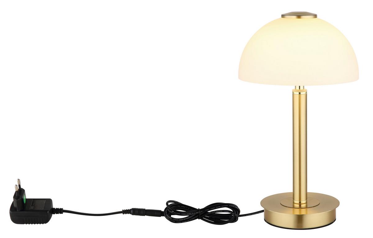 LED-TISCHLEUCHTE 21953M - Messingfarben/Schwarz, Design, Glas/Kunststoff (18/31,5cm) - Globo