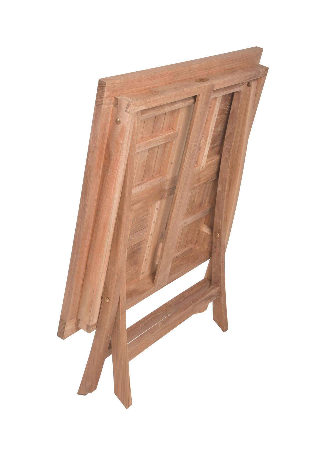 Gartenklapptisch Cidora Teak - Braun, Basics, Holz (80/80/75,5cm) - Gardenson