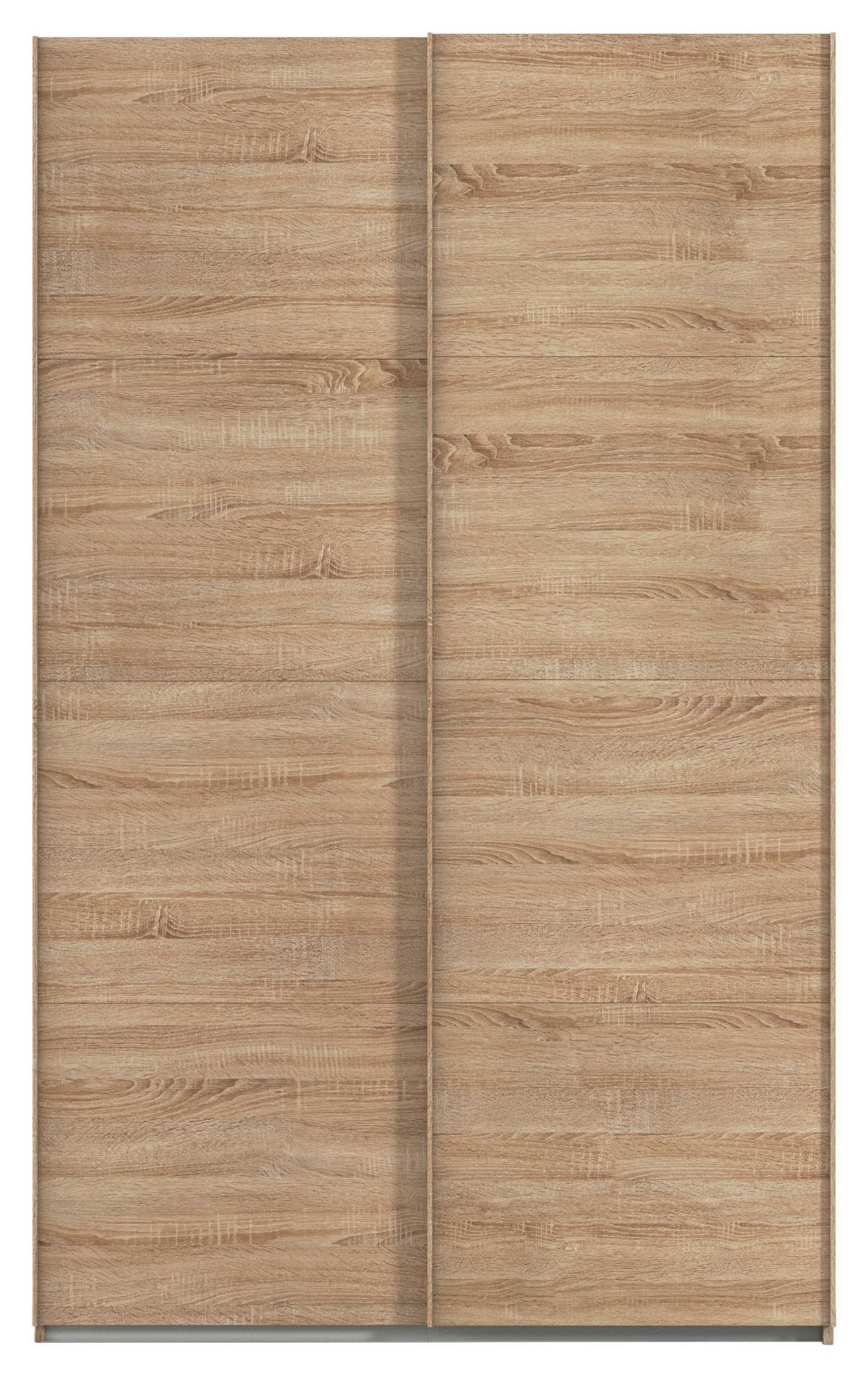 Omara Z Drsnimi Vrati Evelyn, Barva Hrasta - hrast sonoma, Design, umetna masa/leseni material (137/223/68cm) - Novel