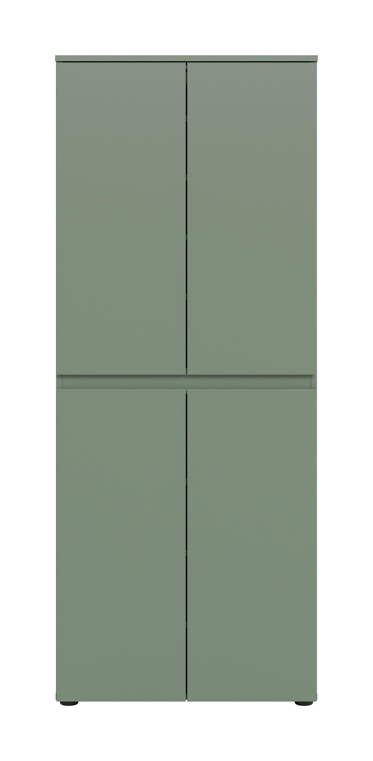 Garderobenschrank Scarpa Graugrün - Schwarz/Graugrün, Design, Holzwerkstoff/Kunststoff (70/175/37cm) - Livetastic