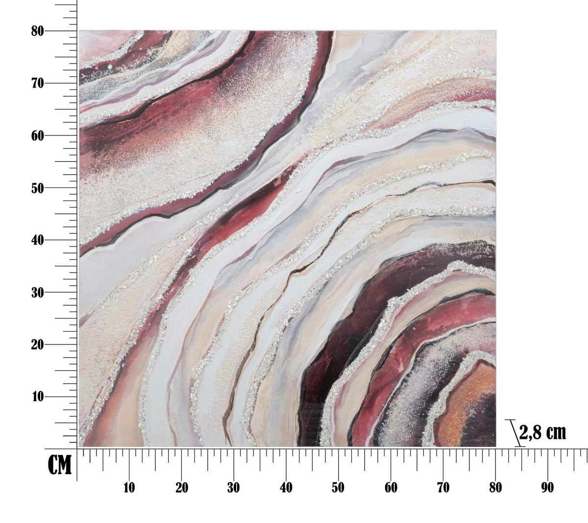 Leinwandbild Multicolor ca. 80x80cm - Multicolor, Basics, Holz/Textil (80/80/2.8cm)
