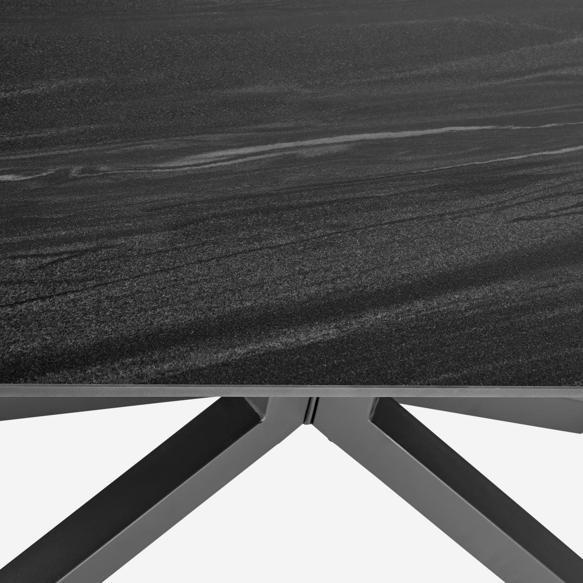 Jedilna Miza Lorenzo, Keramika, 160-240x90 - temno siva/siva, Konvencionalno, kovina/keramika (160/90/75cm) - MID.YOU