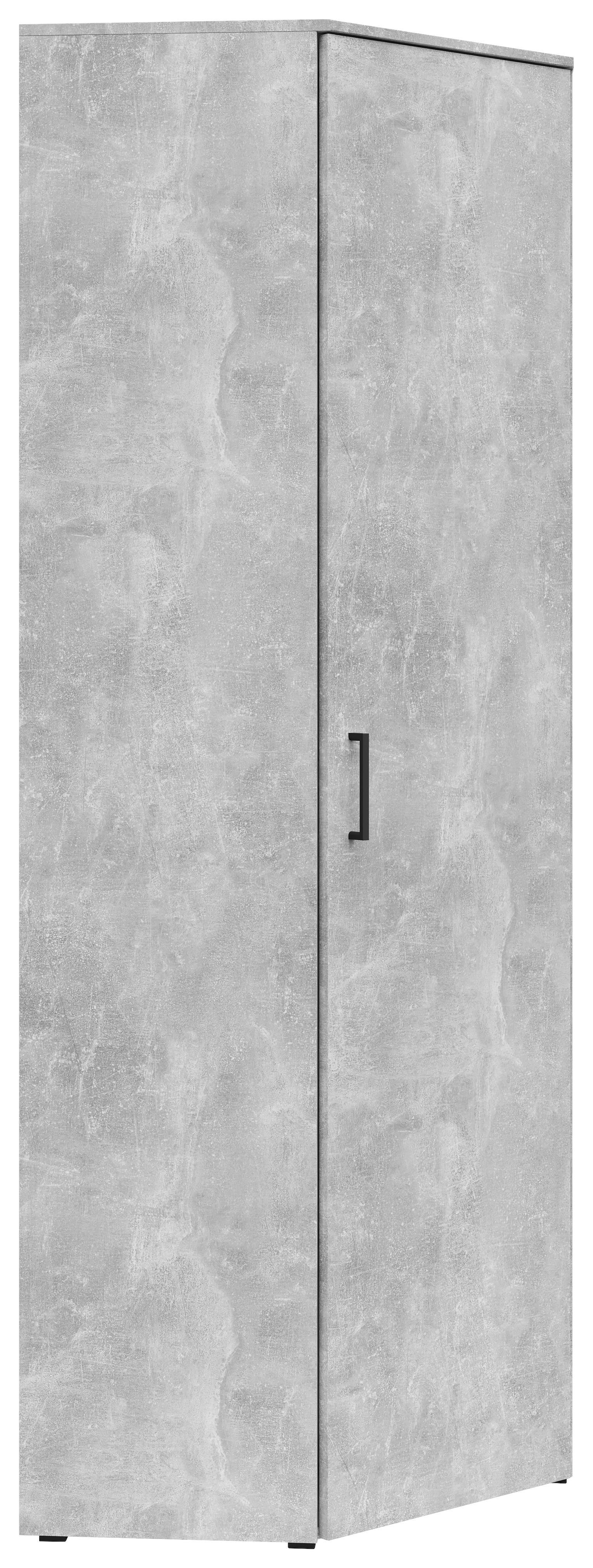 Eckschrank Multistauraum Betonoptik - Schwarz/Grau, MODERN, Holzwerkstoff/Kunststoff (71,5/195/71,5cm) - Mömax