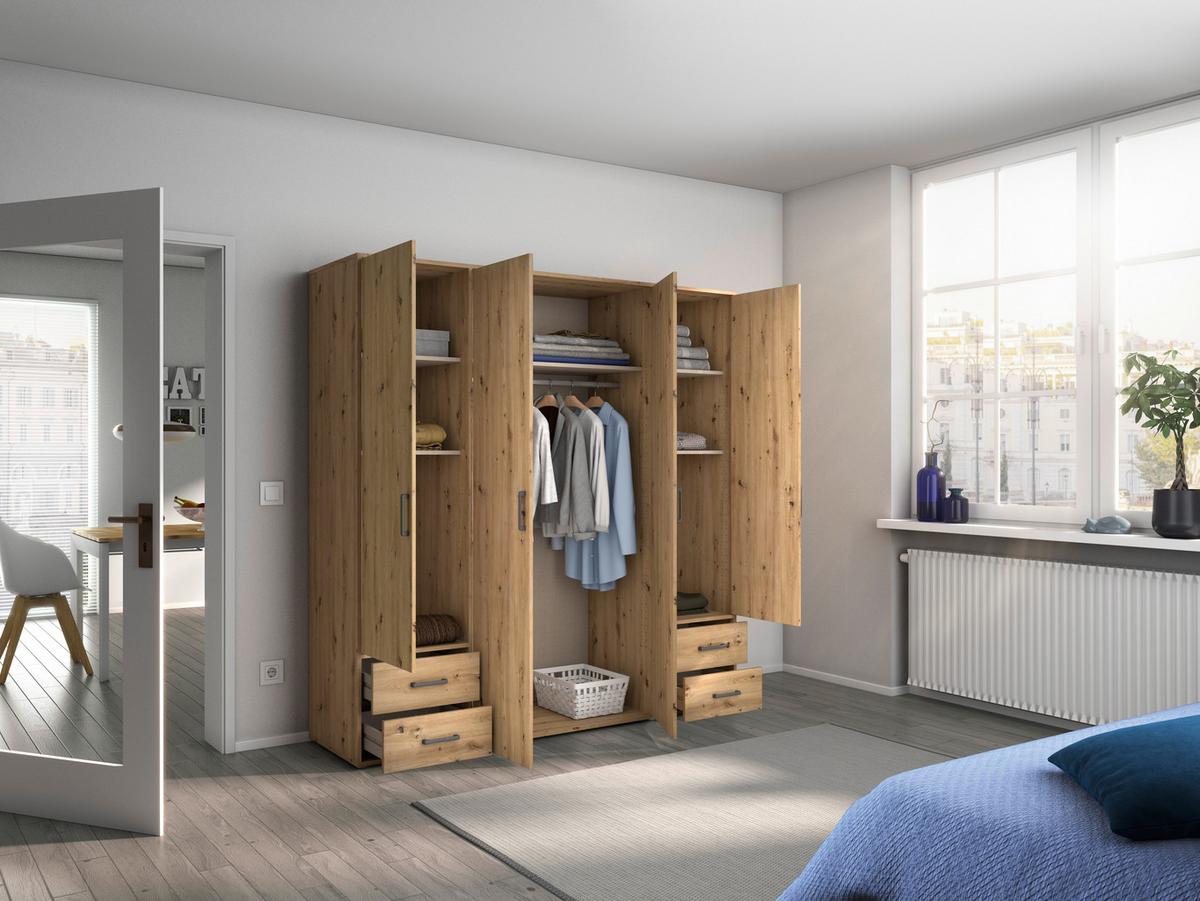 DULAP USI ROTATIVE VOYAGER - stejar Artisan, Modern, material pe bază de lemn (187/194/53cm) - Modern Living