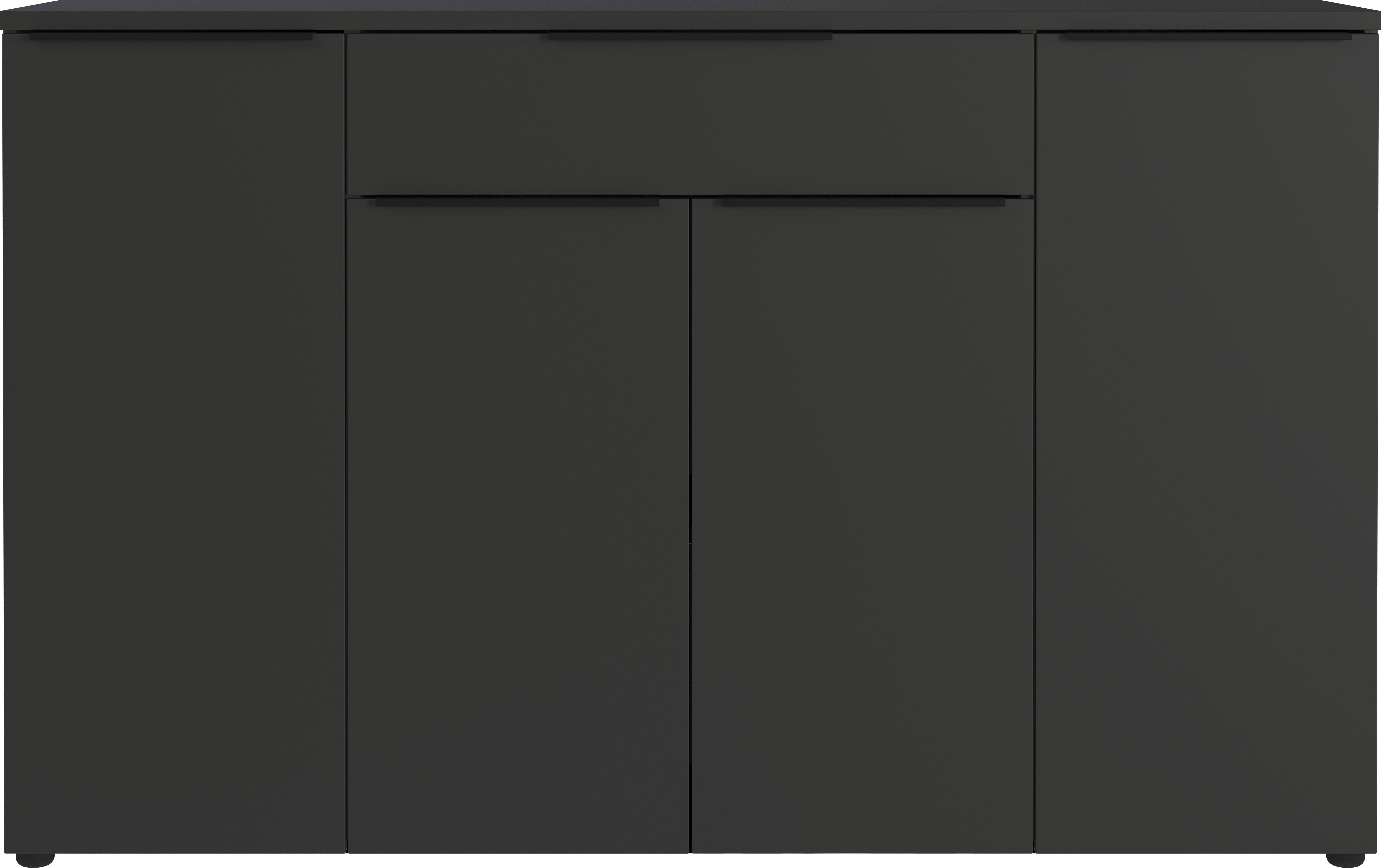 Sideboard Ribera in Graphitfarben - Graphitfarben/Schwarz, MODERN, Holzwerkstoff/Kunststoff (160/101/40cm) - Premium Living