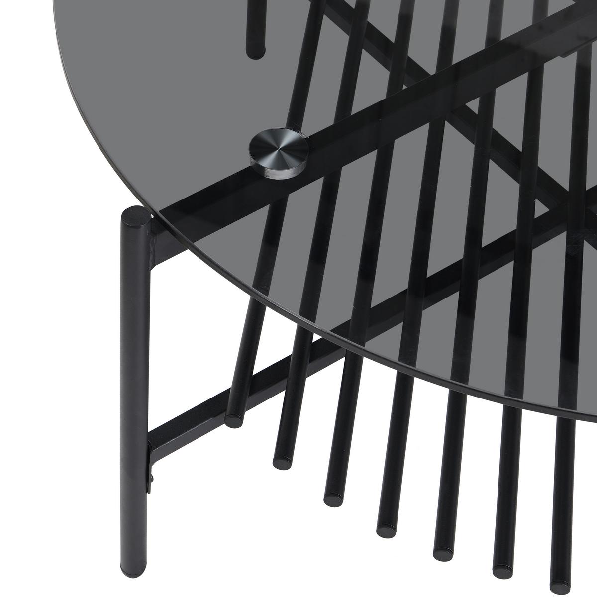 Couchtisch Wl7.320 - Schwarz, Design, Glas/Metall (80/80/40cm) - MID.YOU