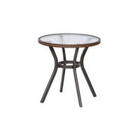 Vrtna Miza Ravenna, Temno Rjava, Ø 72cm - temno rjava/barve grafita, Konvencionalno, kovina/umetna masa (72/72/73cm) - Gardenson