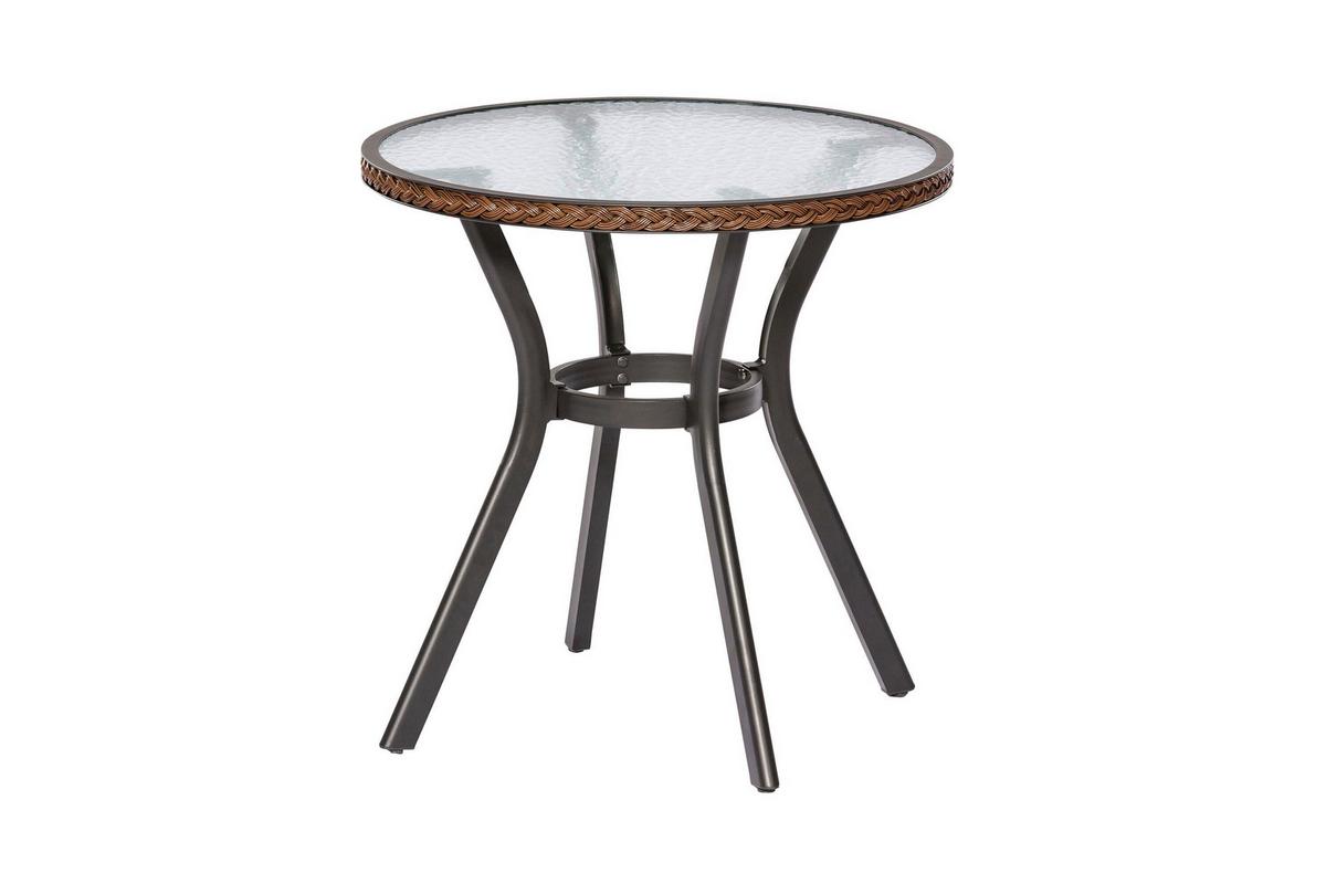 Vrtna Miza Ravenna, Temno Rjava, Ø 72cm - temno rjava/barve grafita, Konvencionalno, kovina/umetna masa (72/72/73cm) - Gardenson