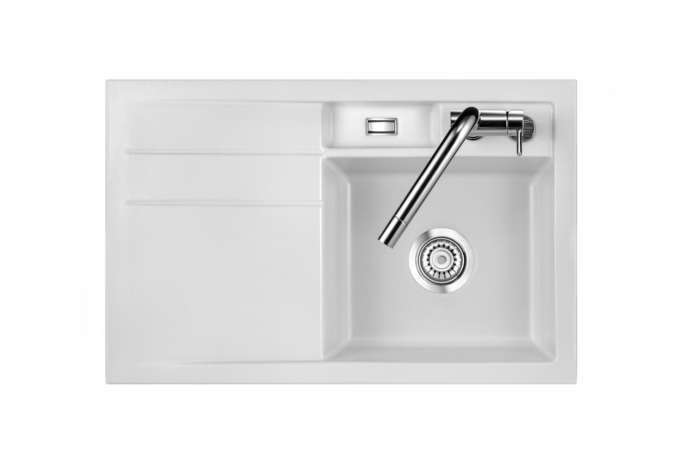 Spüle BELA 78, polarweiß, Becken rechts - Weiß, MODERN, Keramik (78/51cm) - Systemceram