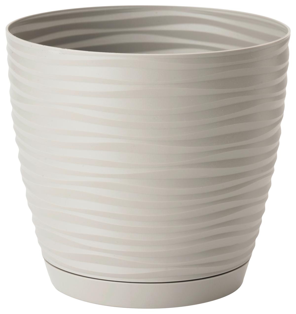 Kaspó Átm.: Kb. 19cm Sardun Complete - szürke, Basics, műanyag (19/17,30cm)