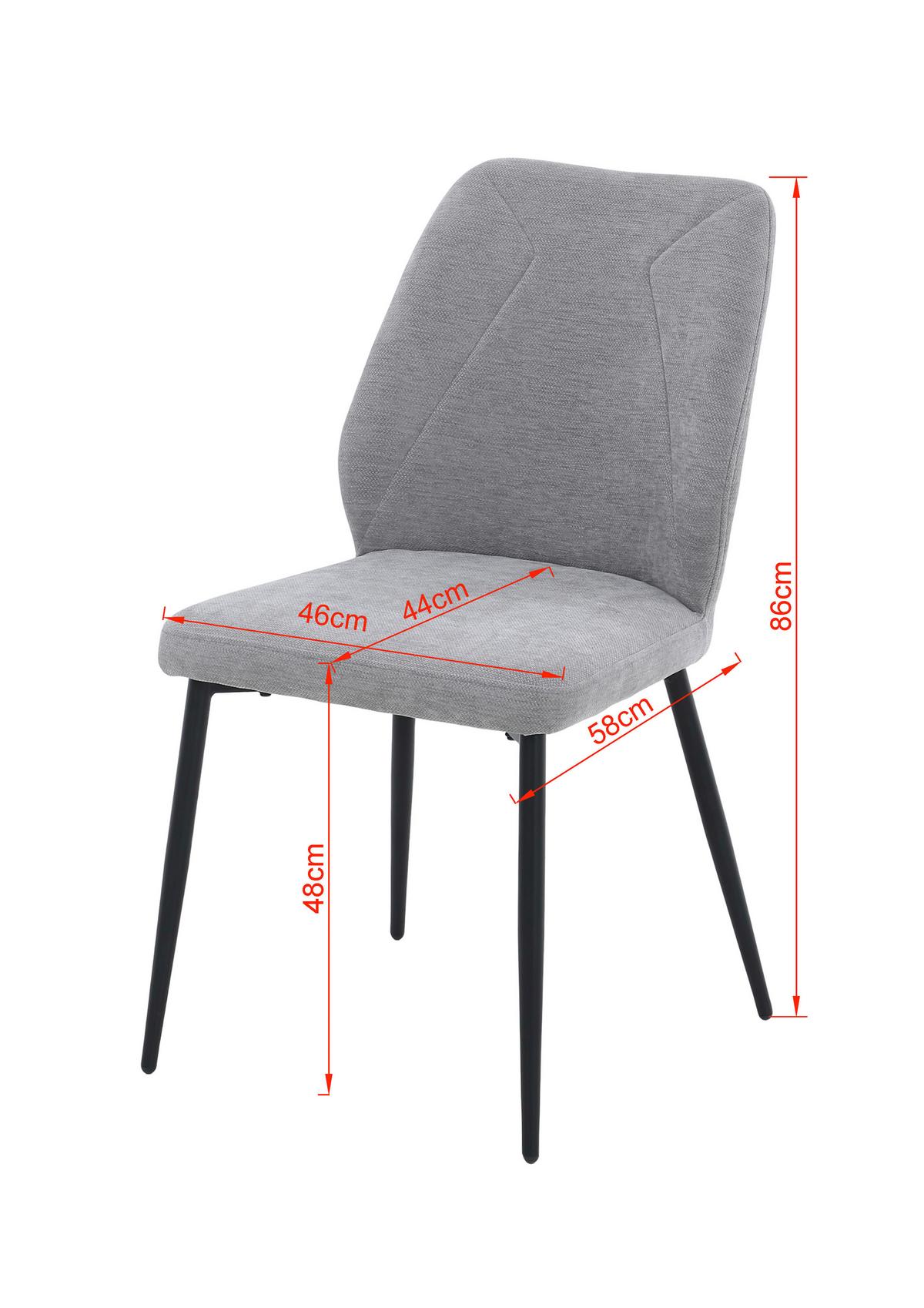 Stolica Tena - siva/crna, Basics, metal/tekstil (46,5/86,5/59cm) - Based