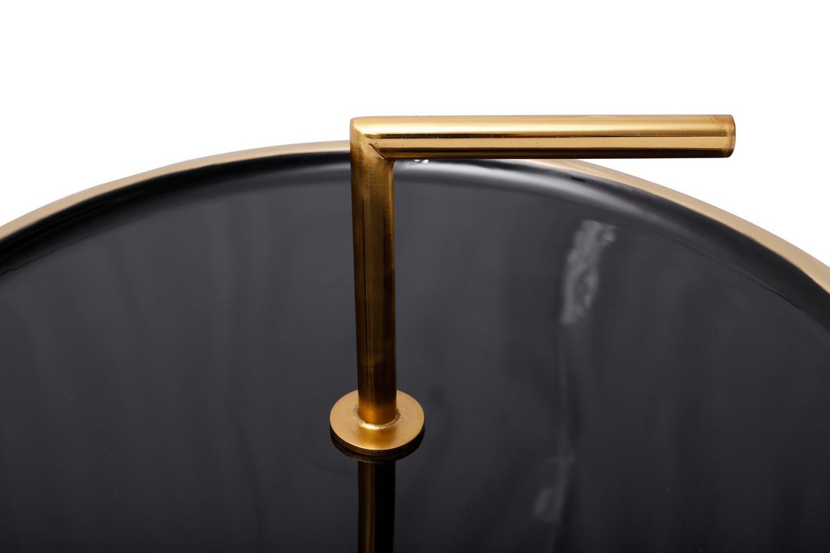 Kisasztal Art Deco 535 Schwarz - fekete/aranyszínű, Design, fém (49,5/37cm) - Kayoom