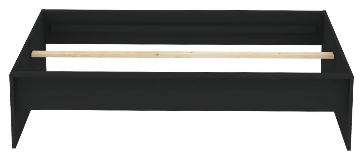 Posteljni Okvir Unit 140 - antracit, Konvencionalno, leseni material (140/200cm) - Based
