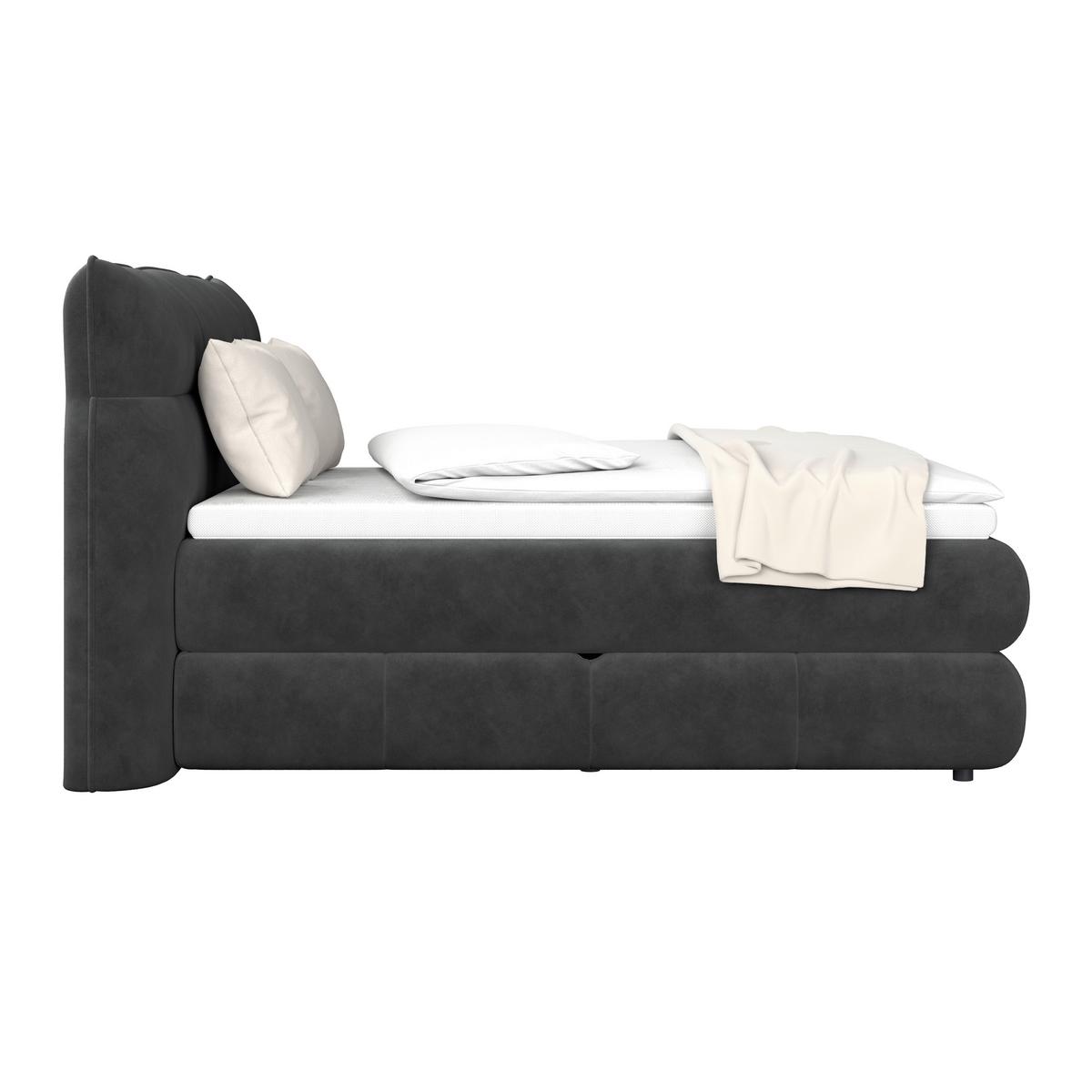 Boxspring Krevet Carmelo - crna, Trend, tekstil/plastika (140/200cm) - Premium Living