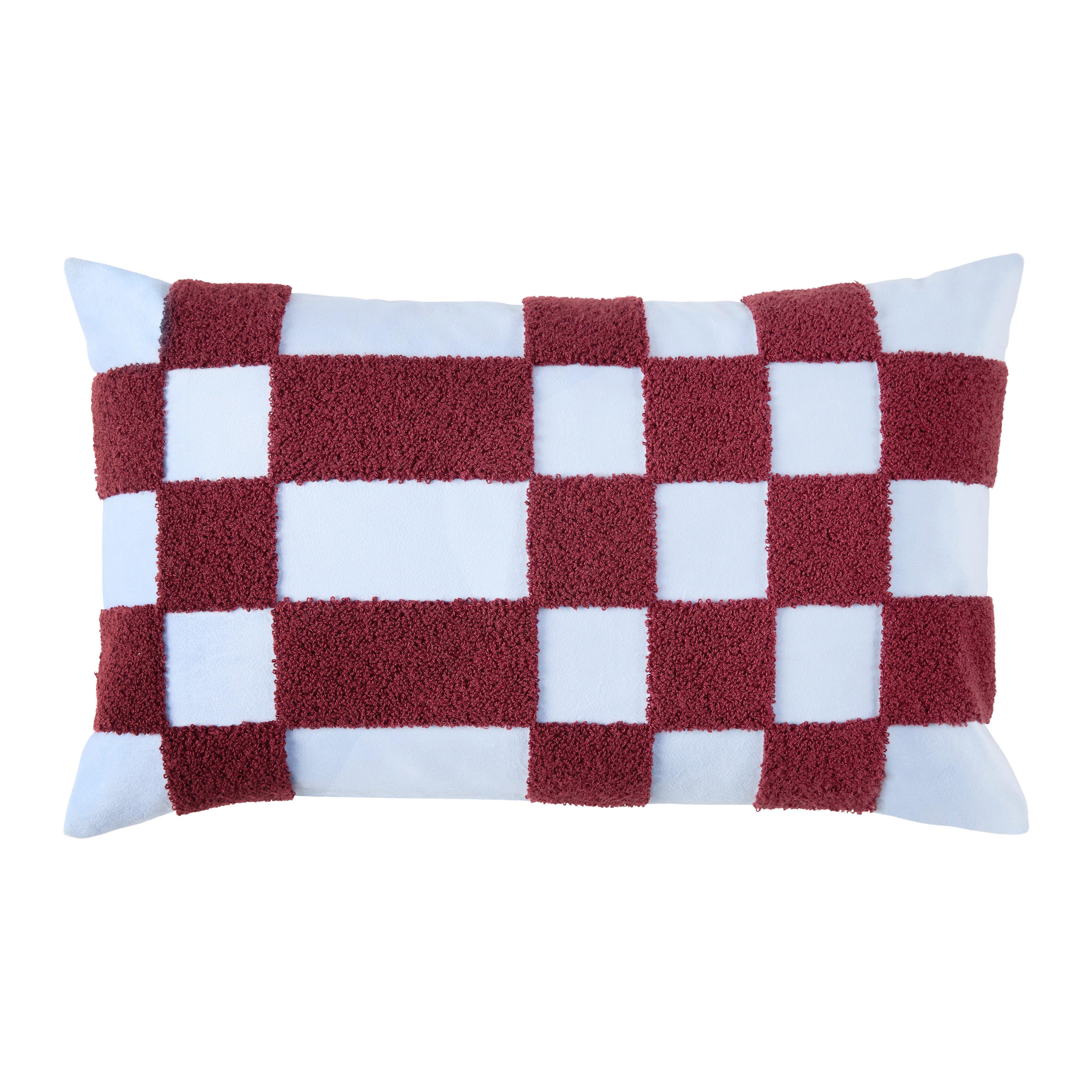 Zierkissen Erik Blau/Rot ca. 30x50cm - Blau/Bordeaux, Textil (30/50cm) - Mömax