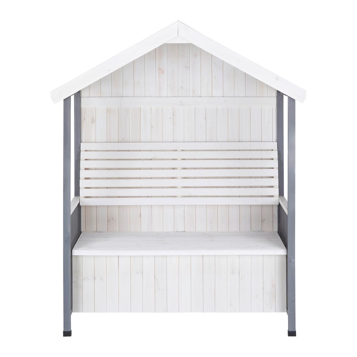 Klupa Giuliana - bijela/siva, Moderno, drvo (135/170/75cm) - Bessagi Garden