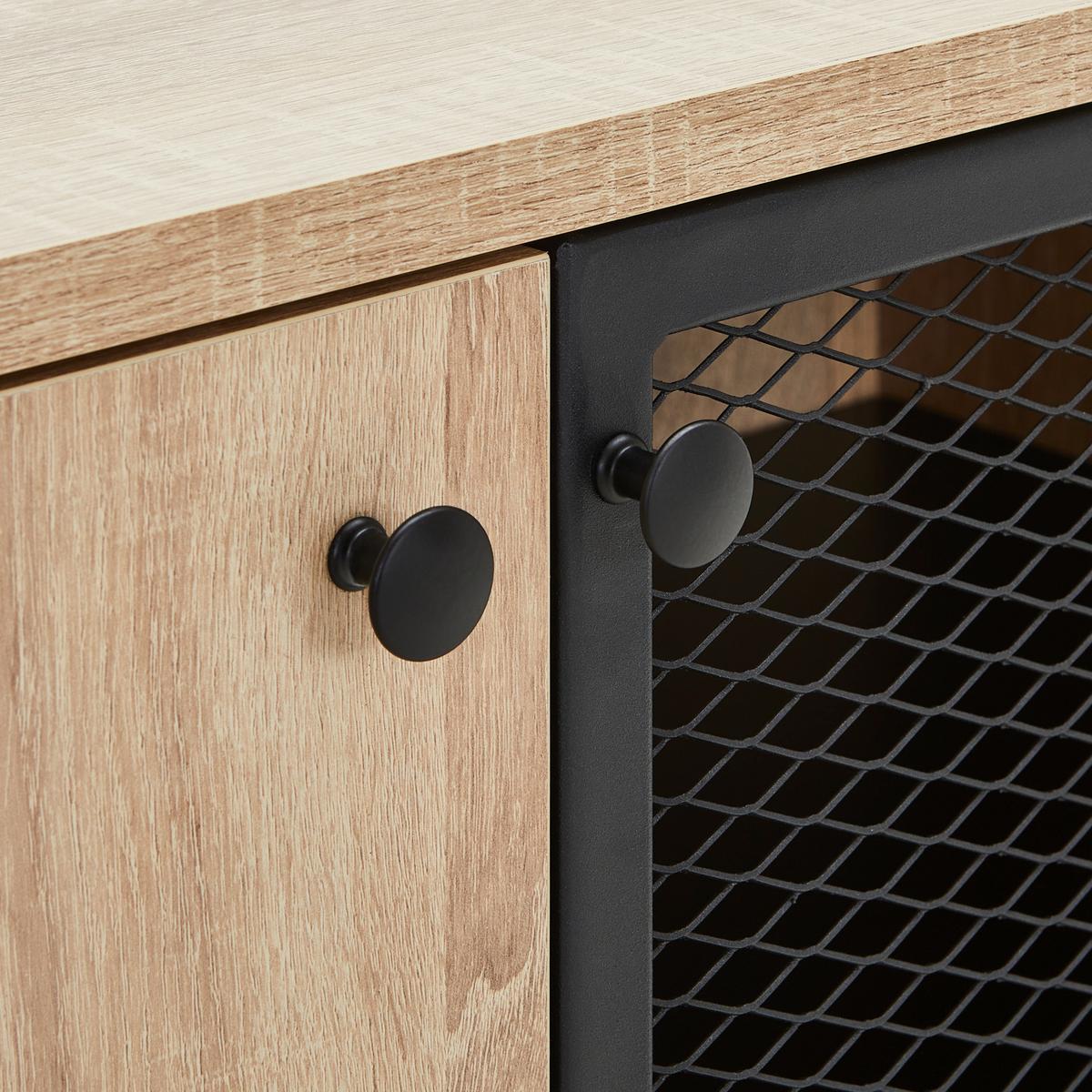KOMODA SZEROKA MELA SIDEBOARD - czarny/kolor dębu sonoma, Modern, materiał drewnopochodny/metal (100/75/41cm) - P & B