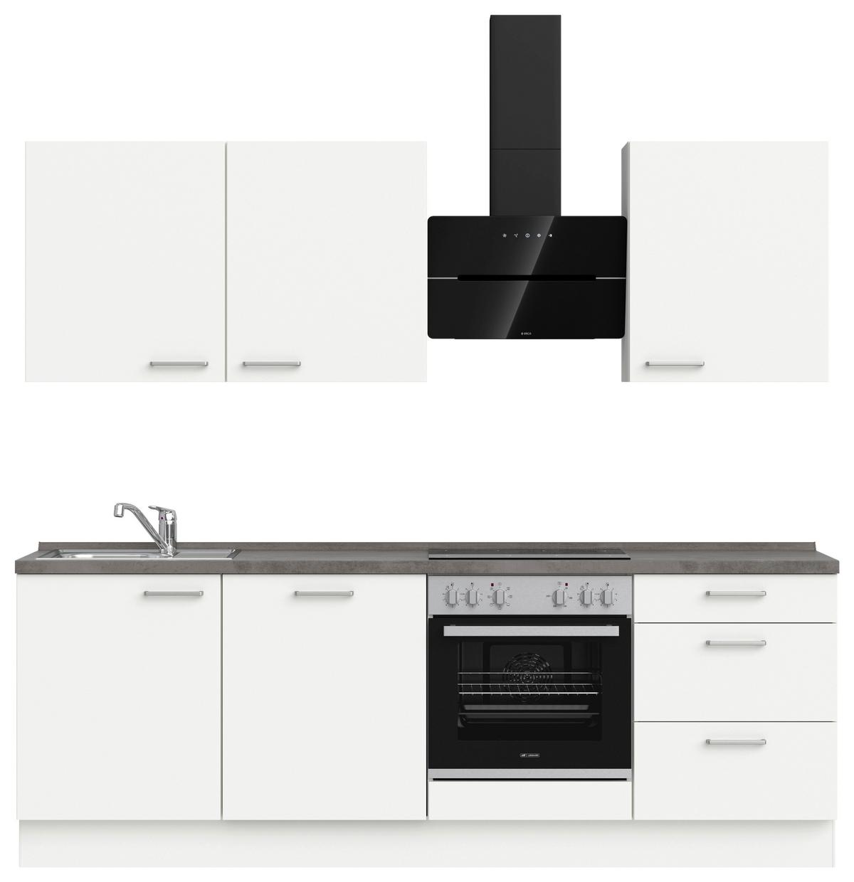 Küchenleerblock Touch High o. Geräte Weiß - Edelstahlfarben/Weiß, MODERN, Holzwerkstoff/Metall (240cm) - Nobilia