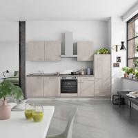 Küchenblock Riva Low m. Geräten Grau - Schieferfarben/Edelstahlfarben, MODERN, Holzwerkstoff/Metall (300cm) - Nobilia