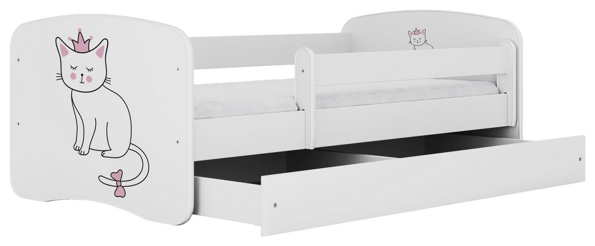 Otroška Postelja Babydreams, Bela, 80x160cm - bela/barve breze, Moderno, tekstil/leseni material (80/160cm) - MID.YOU