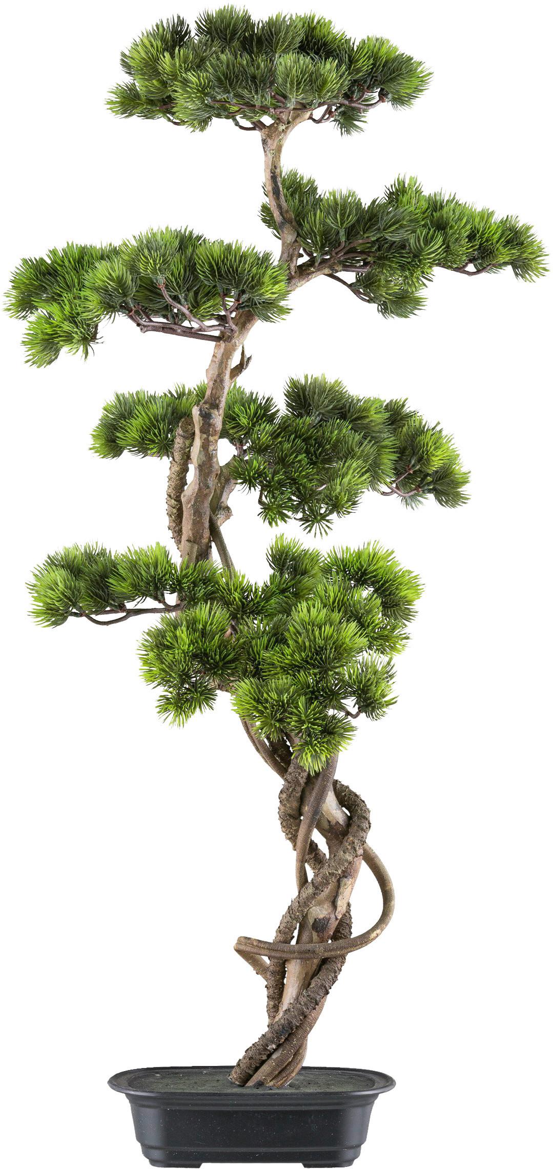 Kunstpflanze Bonsai Grün/Braun - Schwarz/Braun, Design, Kunststoff (90cm) - P & B