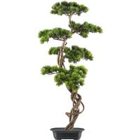 Kunstpflanze Bonsai Grün/Braun - Schwarz/Braun, Design, Kunststoff (90cm) - P & B