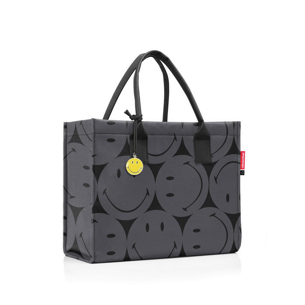 TORBA NA ZAKUPY DAILY SHOPPER SMILEY GREY - antracytowy, Basics, tkanina (42/35/17cm) - Reisenthel