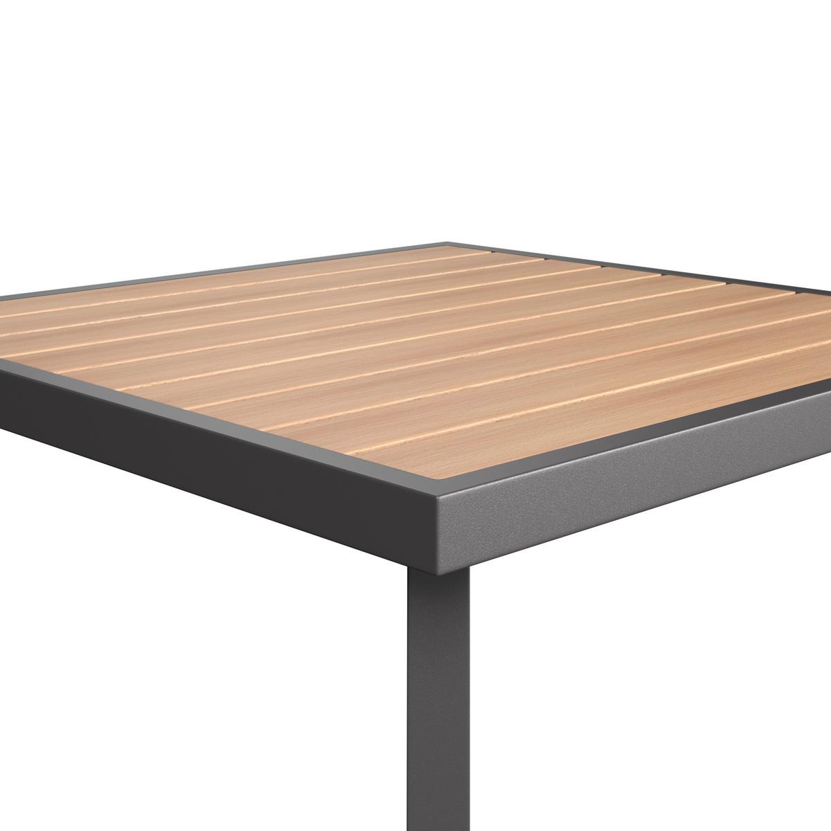 Gartentischgruppe Washington 1 Naturfarben/Grau, 5-teilig - Dunkelgrau/Naturfarben, Basics, Kunststoff/Textil (89/89/75cm)