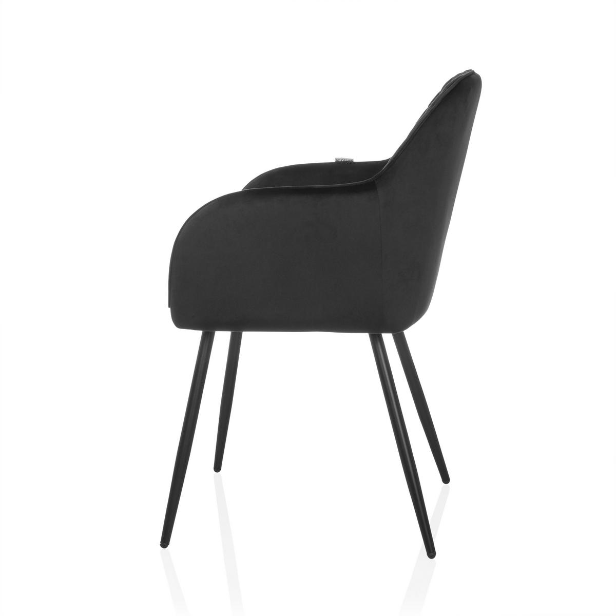 Naslanjač Charvelle, Črna - črna, Moderno, kovina/tekstil (55/86/58cm) - MID.YOU