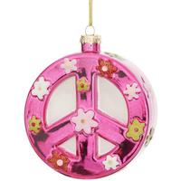 Christbaumanhänger Figures Rosa/Weiß/Goldfarben - Goldfarben/Rosa, Glas/Textil (8,5/9,5/3cm) - Mömax