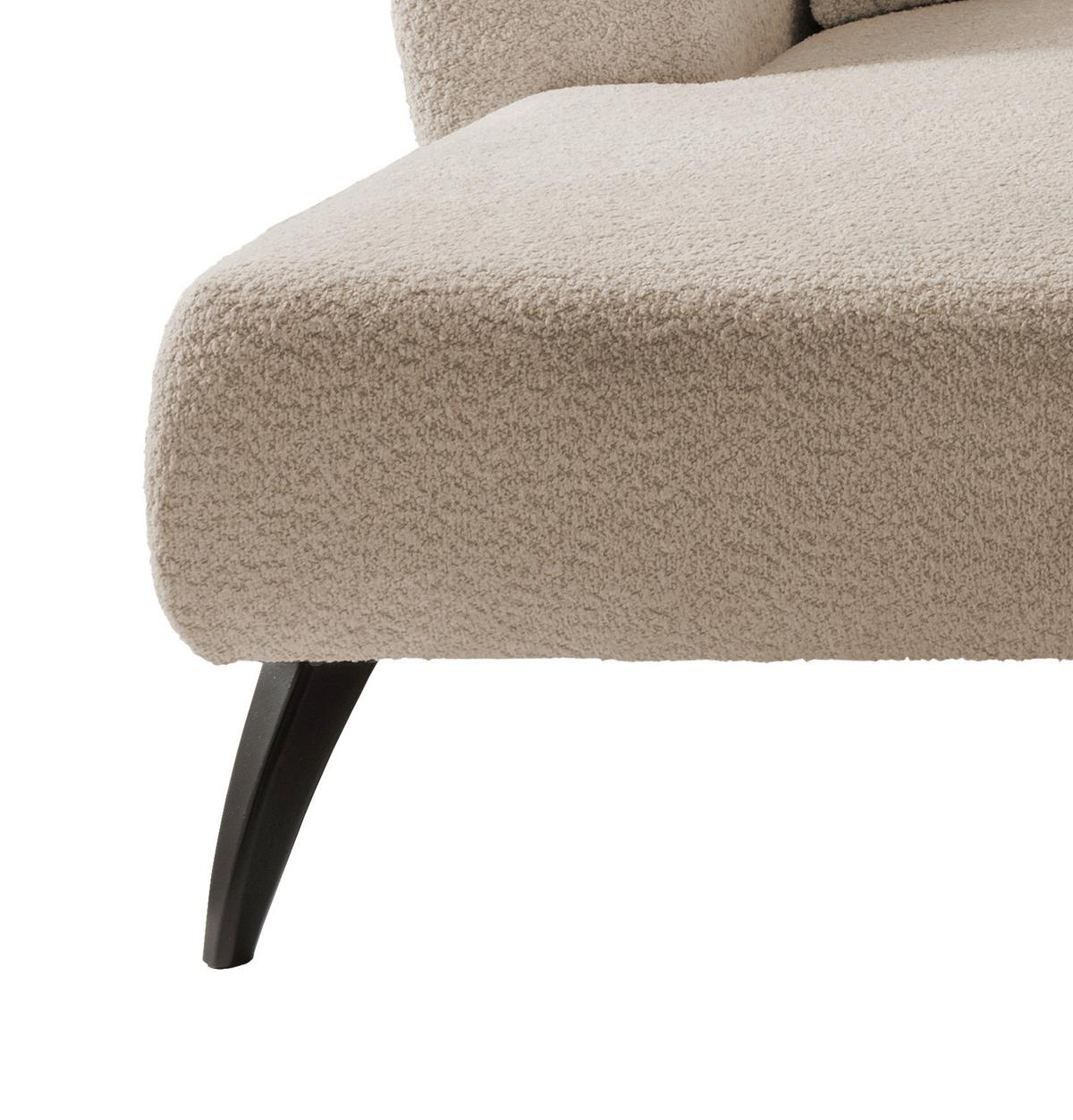 Wohnlandschaft Colori beige Bouclé - Beige/Schwarz, MODERN, Holz/Textil (160/264cm) - MID.YOU