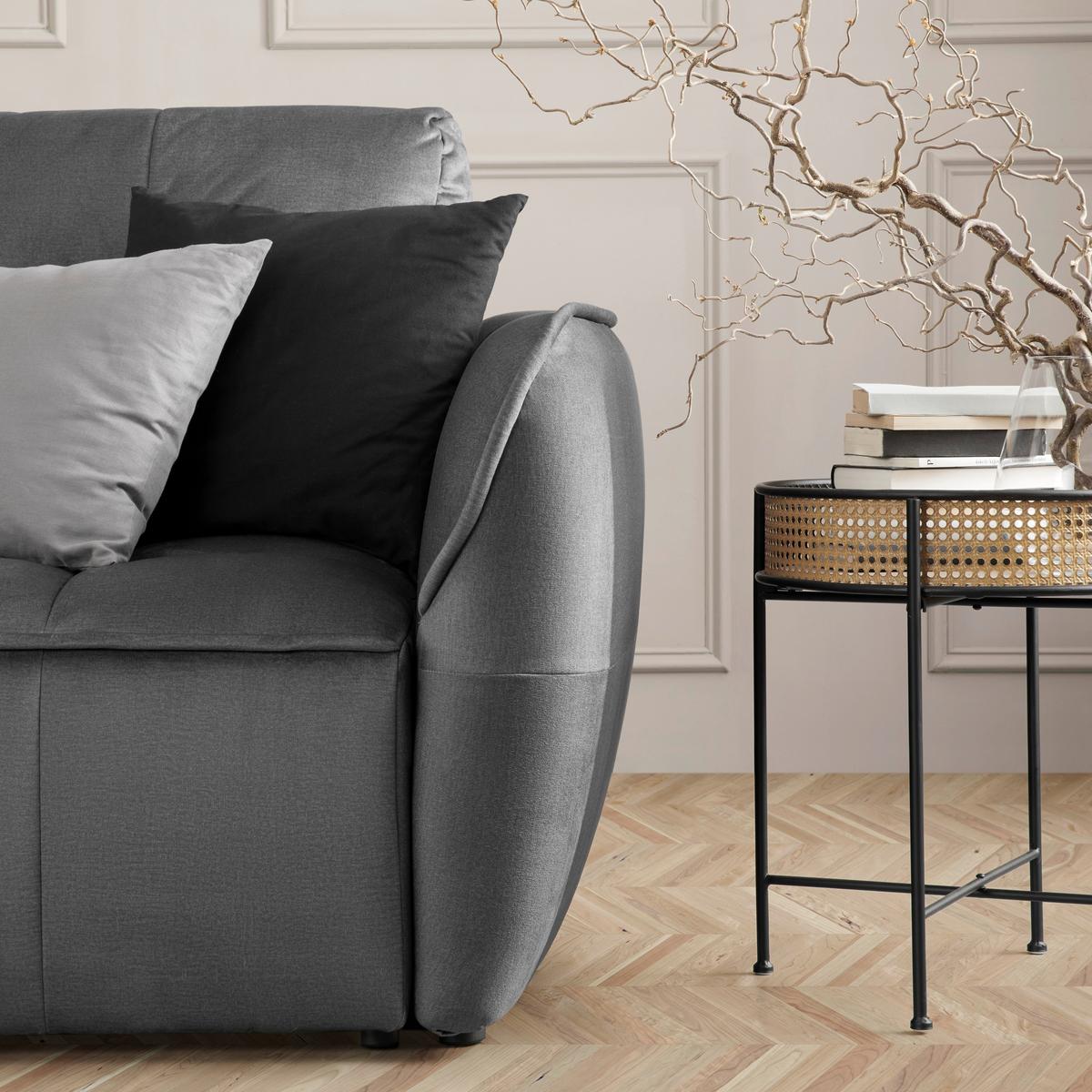 Canapea extensibilă BOMBEI - antracit/gri, Modern, lemn/textil (243/94/125cm) - Premium Living